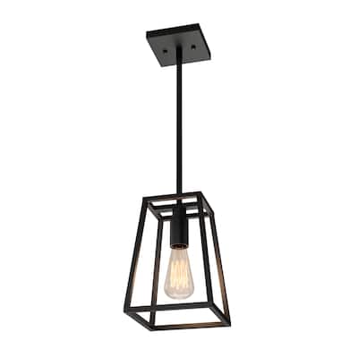 Artika Carter 1-Ligh Pendant with Amber Incandescent Bulb, Black