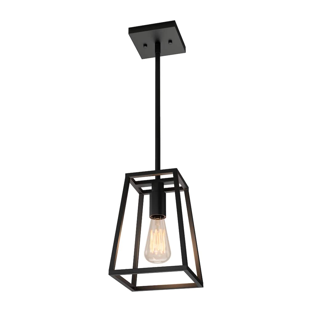 Artika Carter 1-Ligh Pendant with Amber Incandescent Bulb, Black