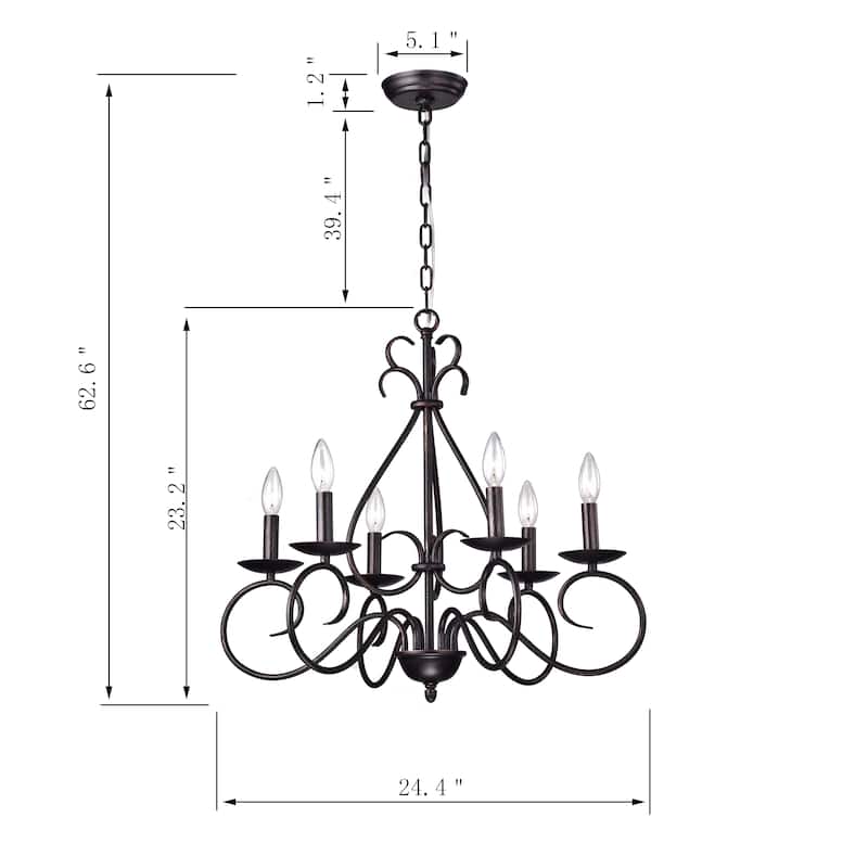 Surma 6-Light Candle Style Chandelier