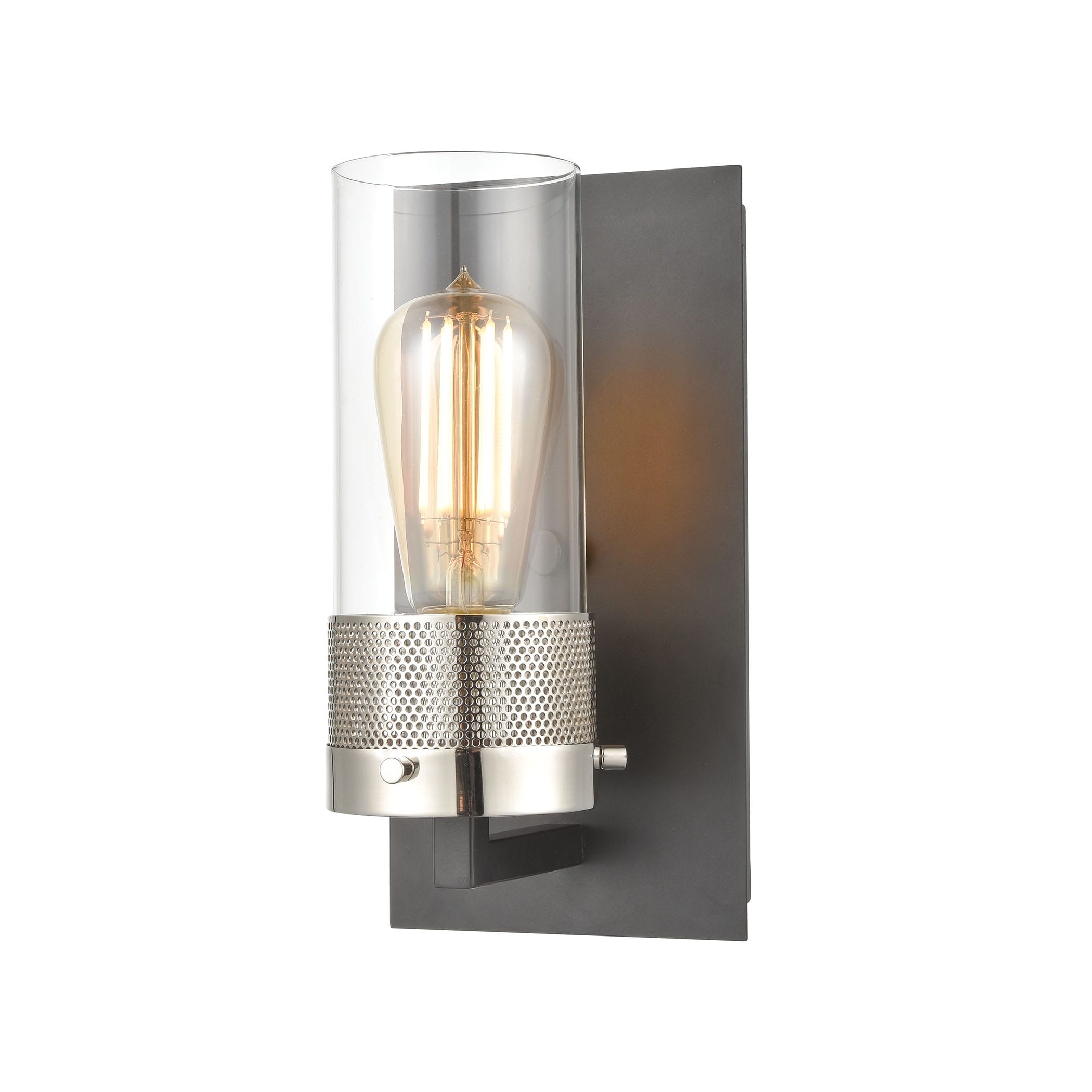 Elk Home Bergenline Matte Black With Clear Glass 1 Light Vanity Light