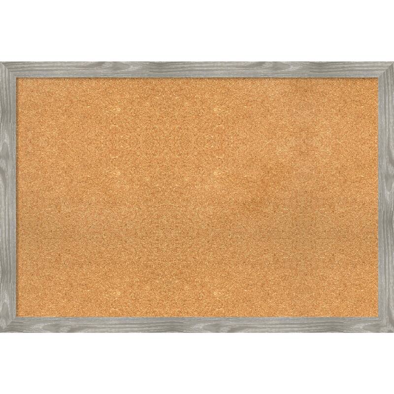 Dove Greywash Square Framed Cork Bulletin Memo Board - 38-Inch x 26-Inch