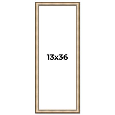 13x36 Frame Gold Solid Wood Shadow Box Width 1.5 Inches | Interior Frame Depth 2 3/8 Inches