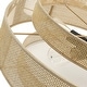preview thumbnail 7 of 10, Bayou 5-Light Black Coastal Drum Chandelier with Double Rattan Shade - 24''W