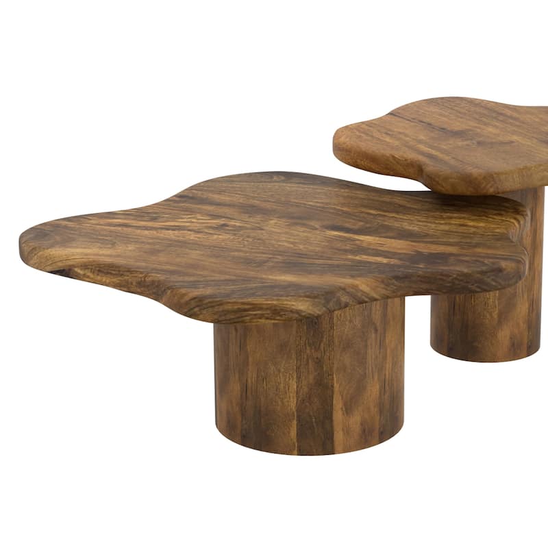 Mid-Century Modern Solid Mango Wood Large Coffee Table
