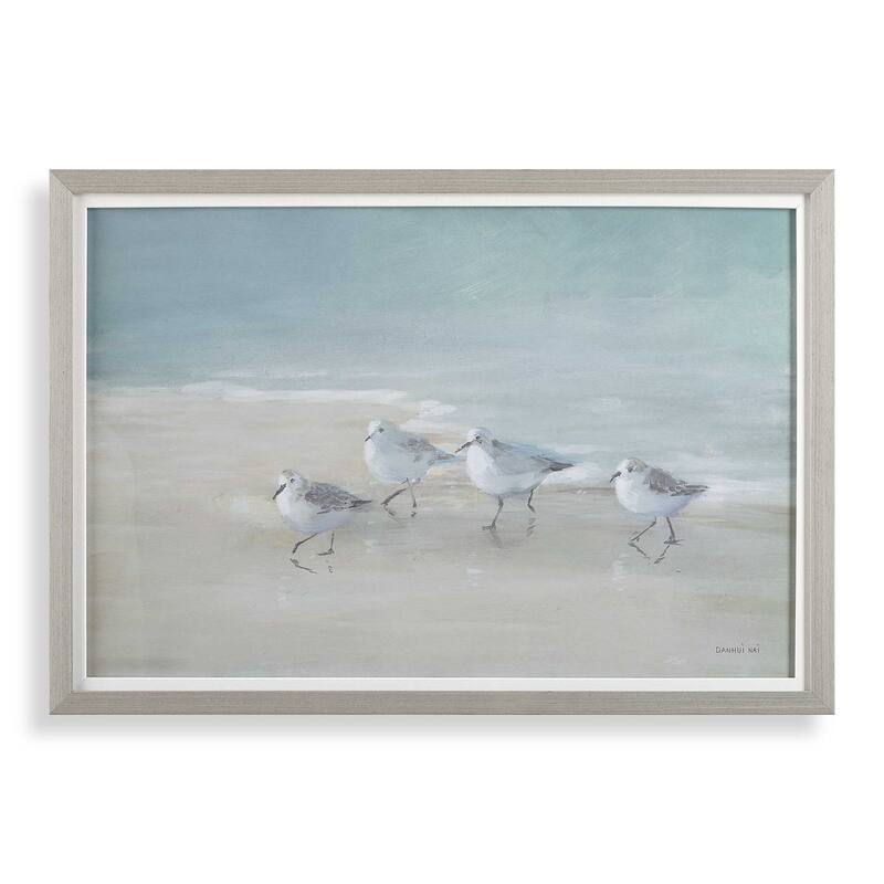 Uttermost Tranquil Shorebirds On The Sand Framed Print