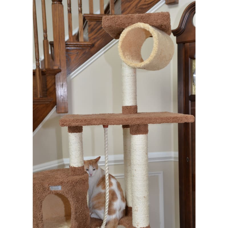 70" Real Wood Cat tree With Scratch posts, Hammock for Cats and Kittens