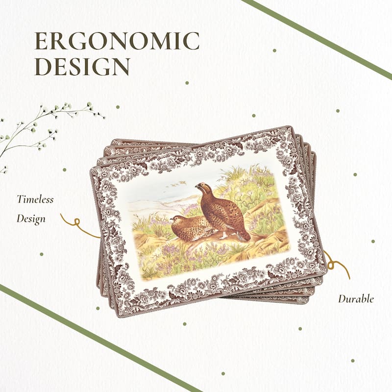 Pimpernel Set of 4 Spode Woodland Placemats - 15.7 inches x 11.7 each