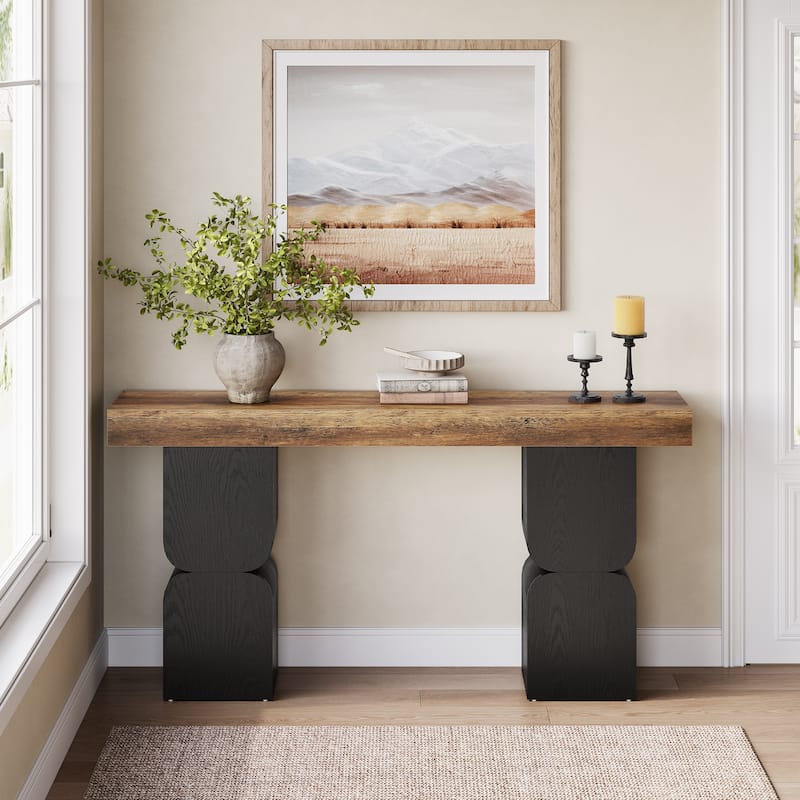 63" Wood Console Sofa Tables Behind Couch for Living Room Entryway