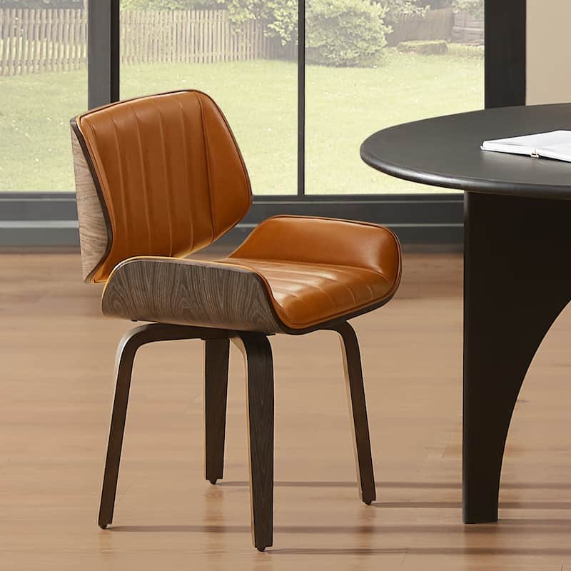 Art Leon Striped Swivel Accent Dining Chair - Brown