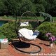 preview thumbnail 7 of 9, Danielle Hanging Basket Egg Chair Swing - Resin Wicker -Beige Cushions