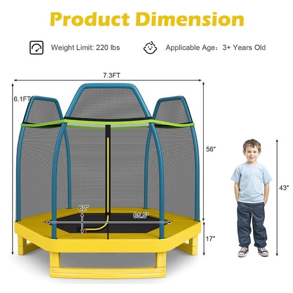 Costway 7FT Kids Trampoline Outdoor Indoor Recreational Bounce Jumper - See Details