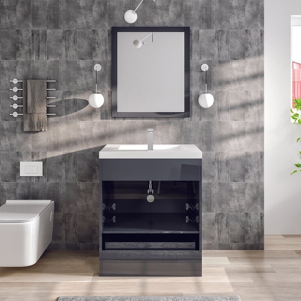 Eviva Grace 42 in. W x 20 in. D x 36 in. H Bathroom Vanity in White with White Acrylic Vanity Top with White Sink