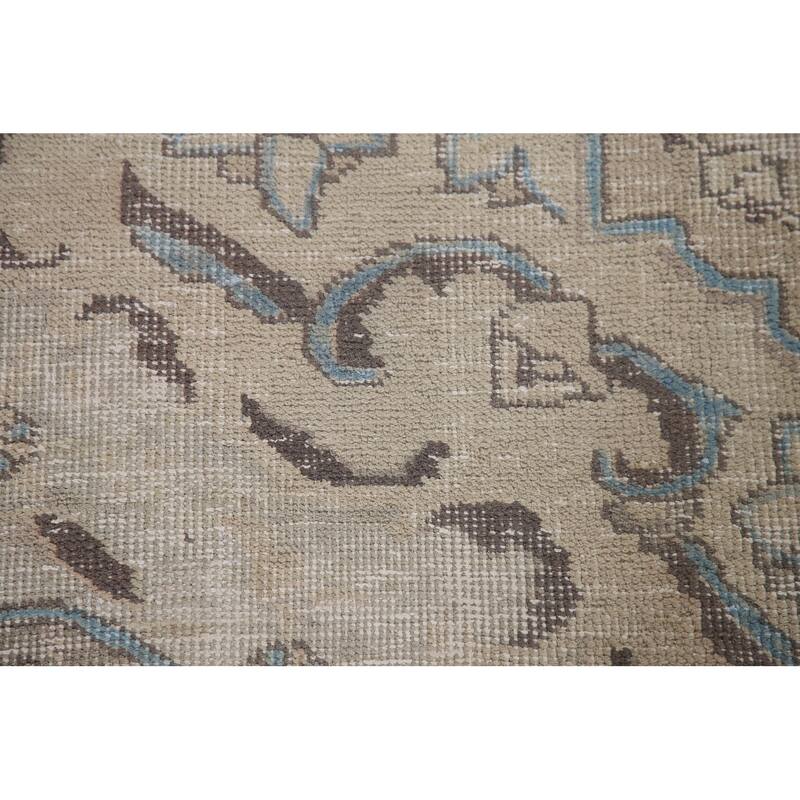 Vintage Distressed Muted Tabriz Persian Rug Handmade Wool Carpet - 6'6" x 9'7"
