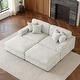 preview thumbnail 75 of 131, Oversized Chenille Modular Sectional Sofa Conversation Set with 2 Ottomans Off-White/4 Piece