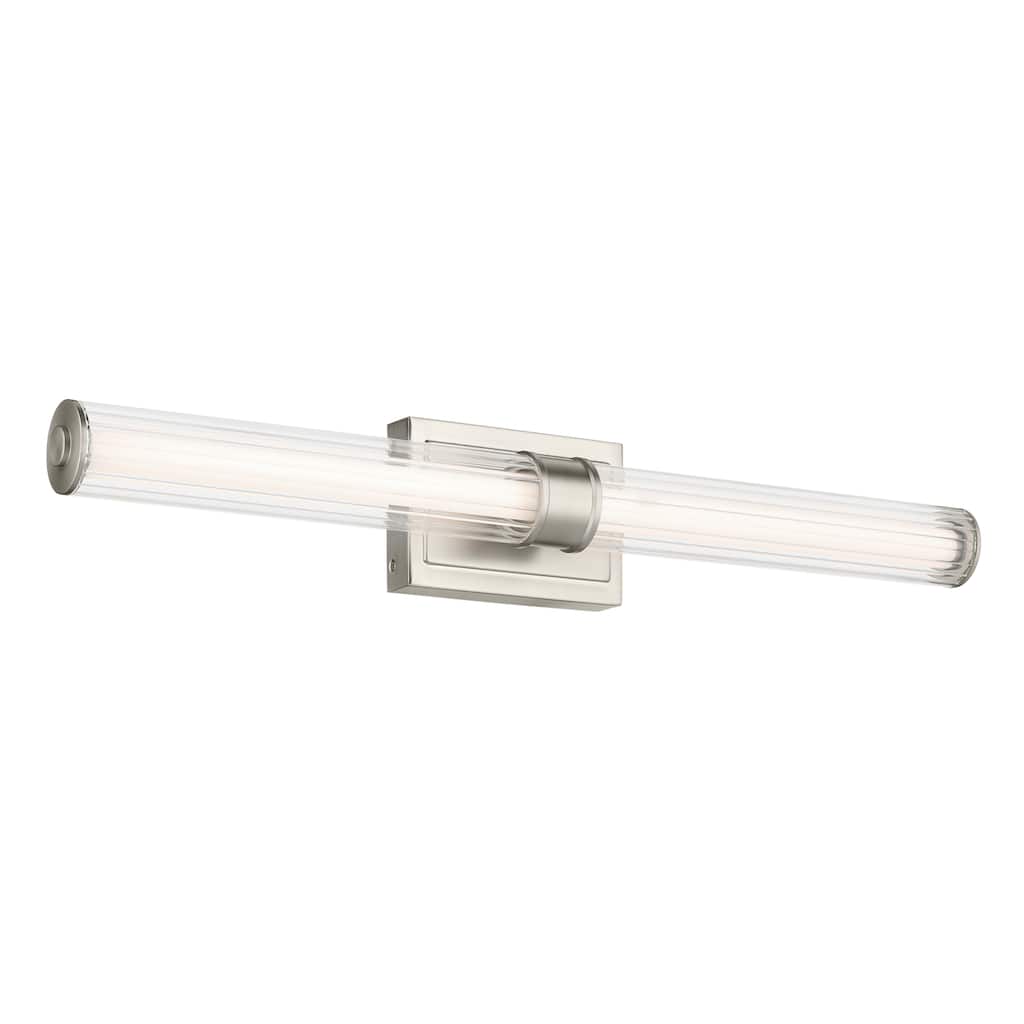 Kichler Lighting Laurene 31" Linear Bath Bar Large LED with Clear Fluted Glass in Brushed Nickel