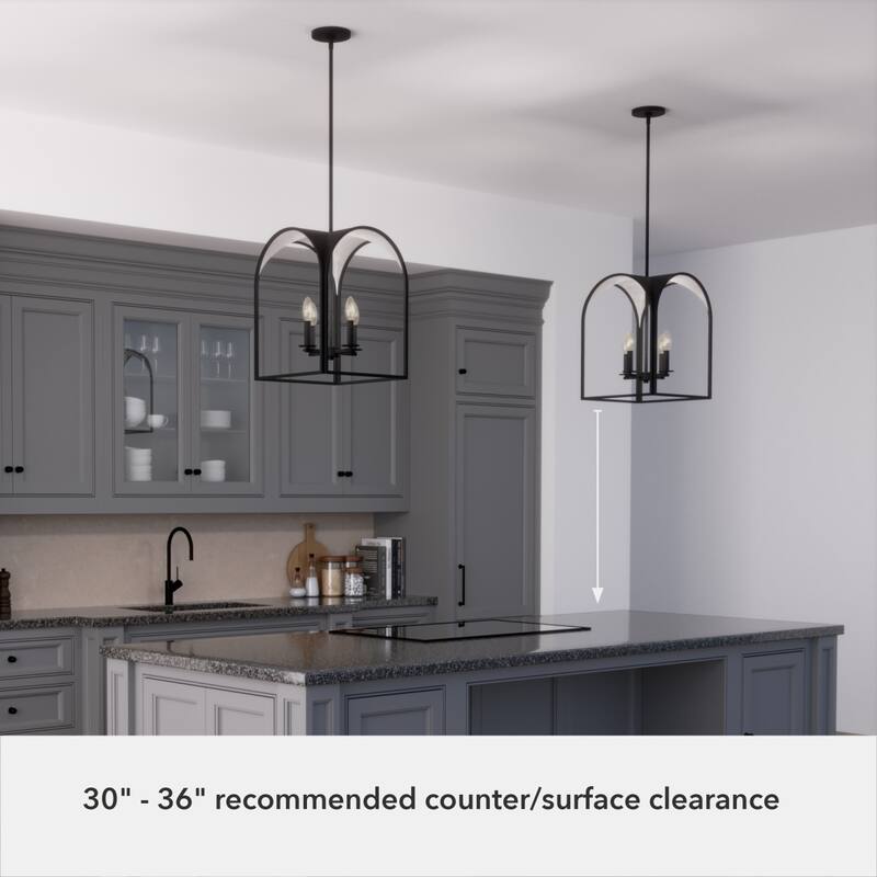 Hunter 15" Dukestown 4-Light Lantern Pendant - Kitchen Island, Dining Room, Entry - Contemporary, Industrial, Transitional