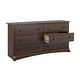 preview thumbnail 9 of 10, Prepac Fremont 6 Drawer Double Dresser for Bedroom, Wide Chest of Drawers, Traditional Bedroom Furniture