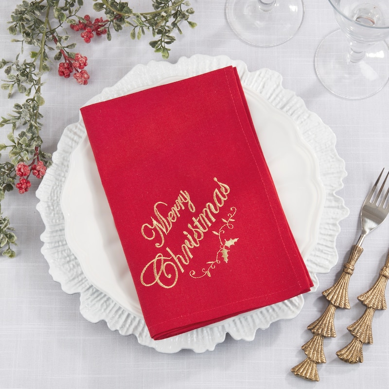 Merry & Bright Holiday Napkin (Set of 4) - 20"x20"