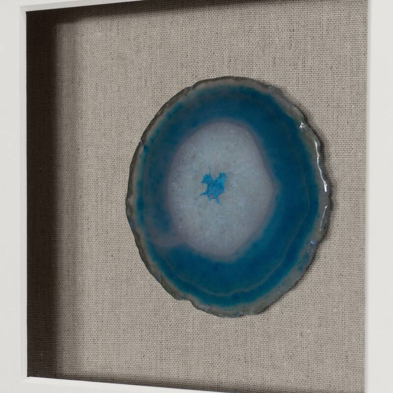 HUJI Blue Agate Slice Shadow Box Wall Décor Set
