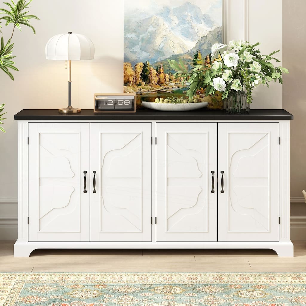 Charming Wooden Sideboard with Ample Storage and Sturdy Construction