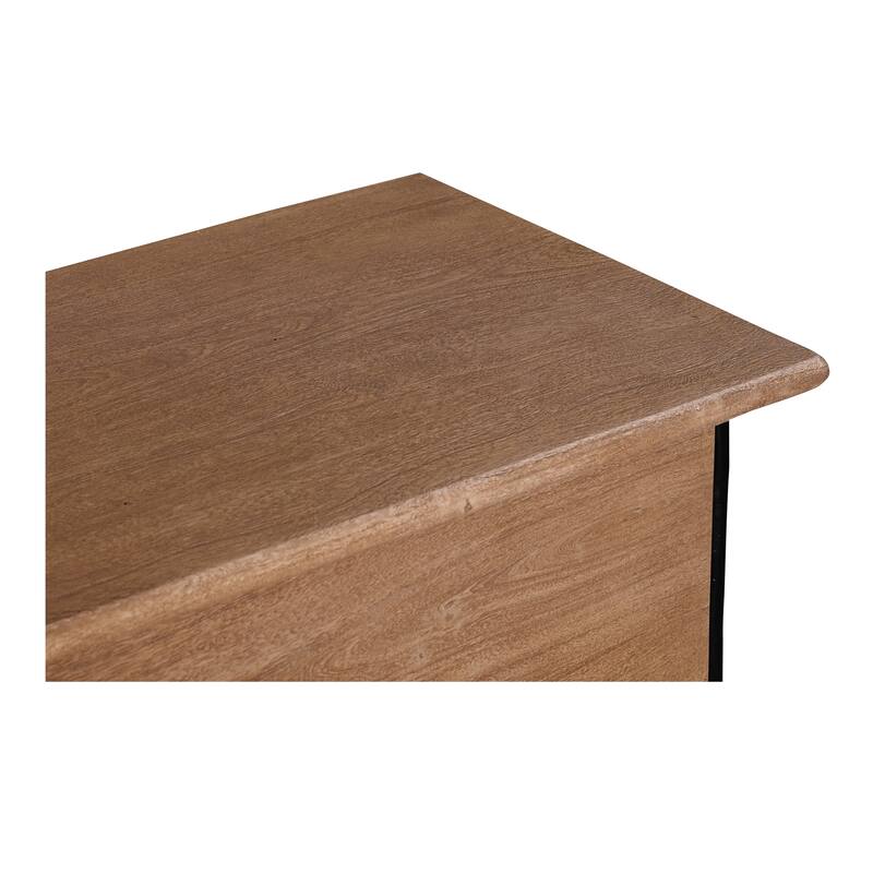 NADAAL STUDIOS Valenor Brown Acacia Wood and Hammered Iron 6-Drawer Dresser