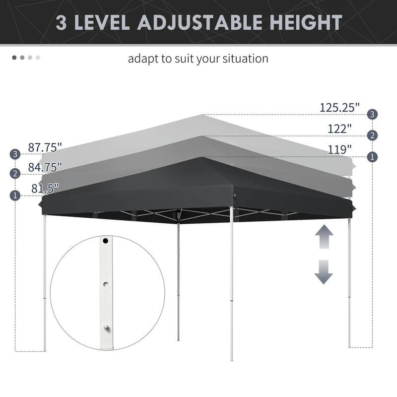13' x 13' Pop Up Canopy Tent, Instant Sun Shelter,Height Adjustable