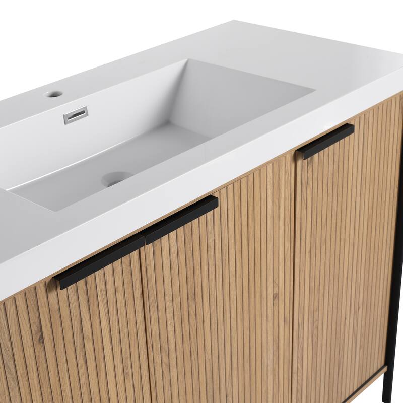 Beingnext 24"/30"/36"/48"/60" Bathroom Vanity with Sink, Freestanding Bathroom Vanity with Soft Close Door and Shelf