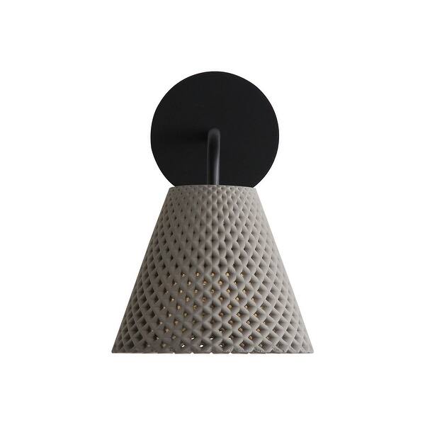 slide 2 of 7, Golden Lighting 2419-OWL Clarus 7" Tall Outdoor Wall Sconce Grey Cement