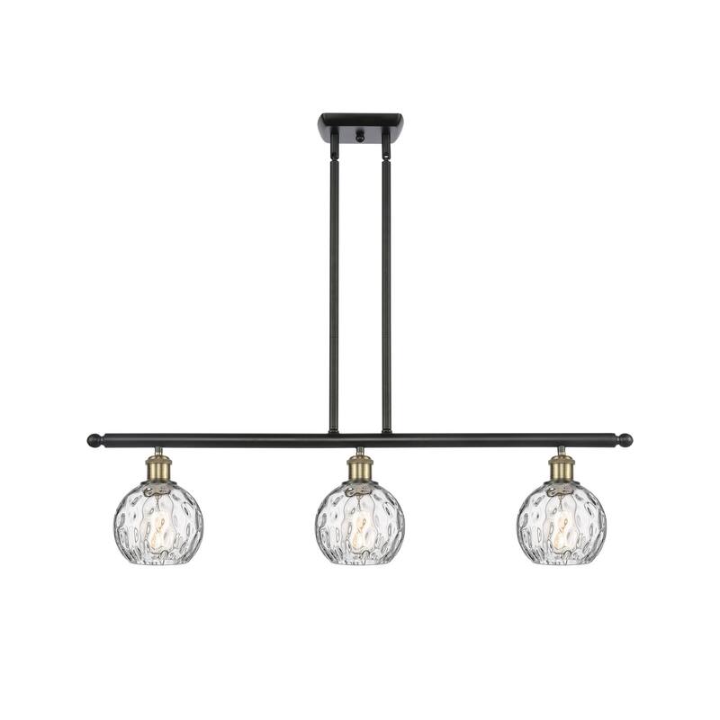 Innovations Lighting 516-3I-9-36 Athens Linear Athens 3 Light 36" Wide - Black Antique Brass / Clear Water Glass
