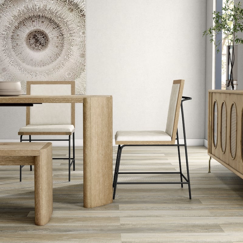 Furniture of America Elira Modern 6-Piece Oak Solid Wood Dining Set with Bench