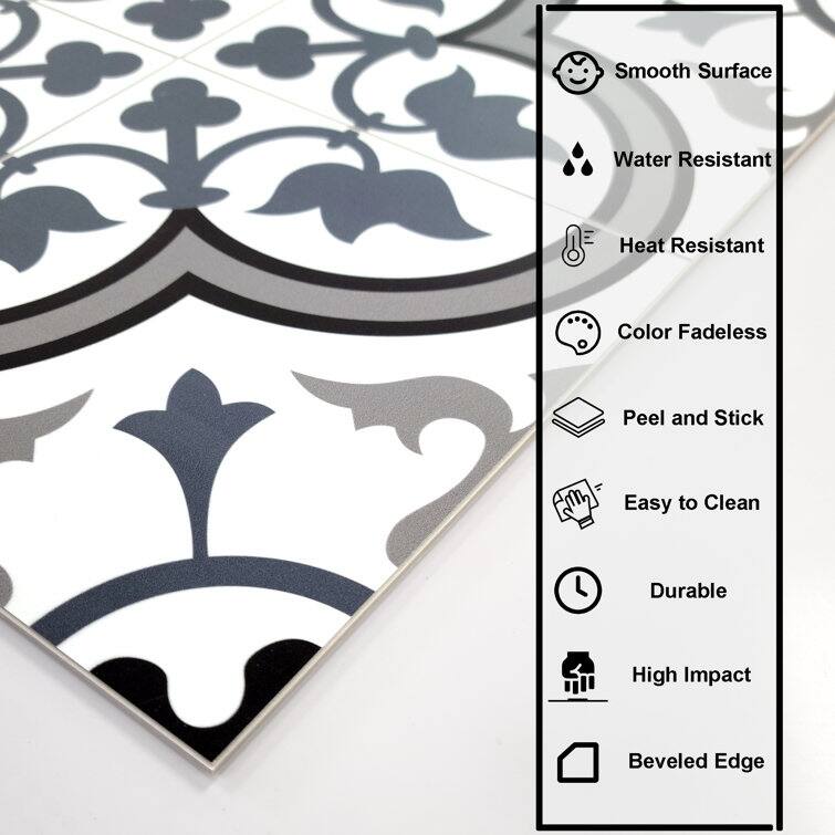 12" x 12" Stone Composite Patterned Peel & Stick Mosaic Tile