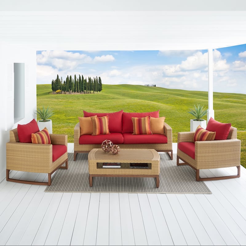 Milea 4 Piece Sunbrella Outdoor Patio Seating Set