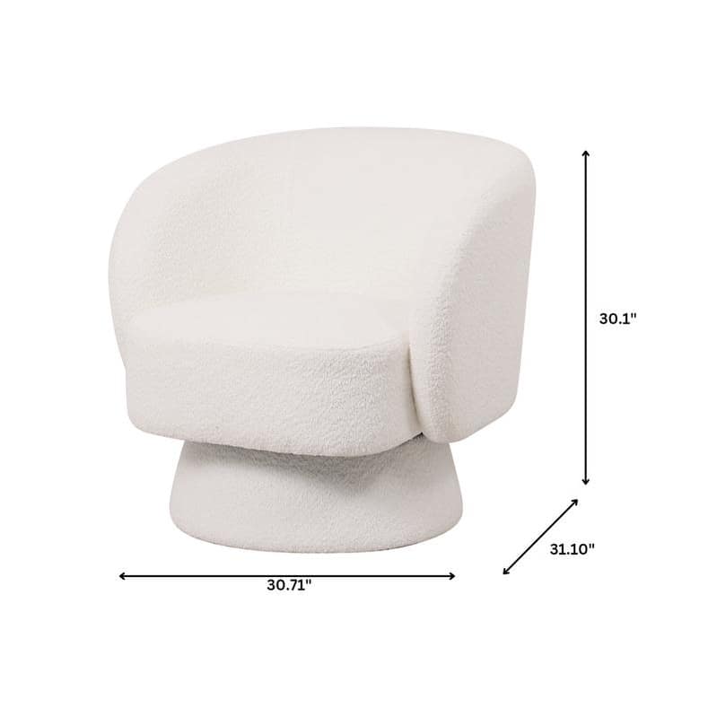 Raze 31" Swivel Accent Armchair Upholstered in Boucle/Velvet/Linen Fabric with Plush Cushioning and Solid Wood Support