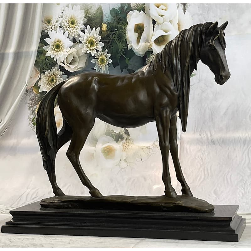 Original Signed Extra Large Arabian Horse Race Racing Bronze Sculpture Statue