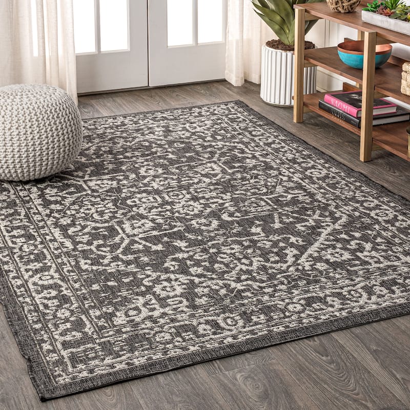 JONATHAN Y Medallion Textured Weave Indoor/Outdoor Area Rug