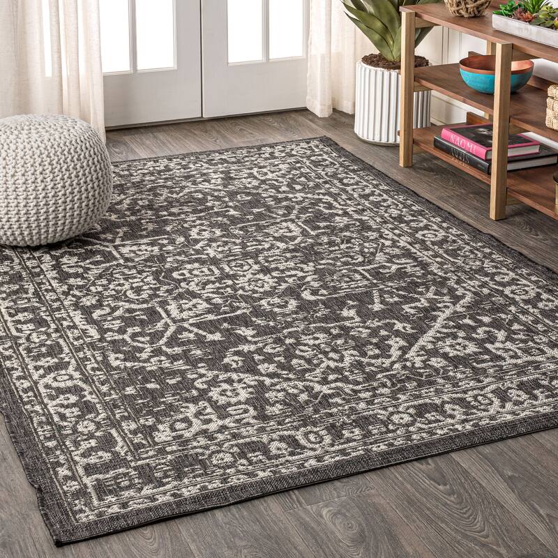 JONATHAN Y Medallion Textured Weave Indoor/Outdoor Area Rug