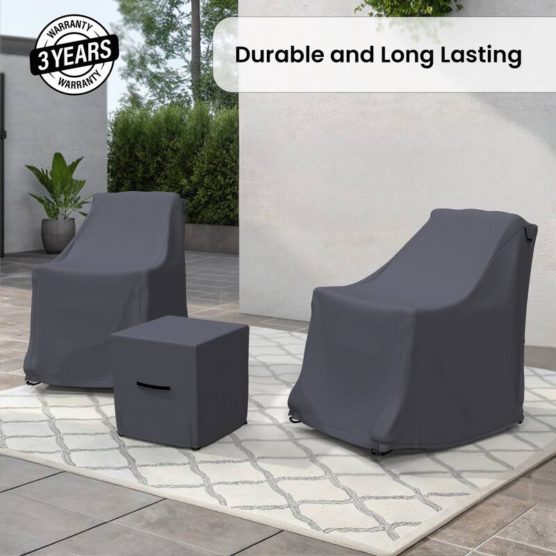 Forever Patio 3 Piece Furniture Cover For Outdoor Rocking Chair - 40 x 26 x 39