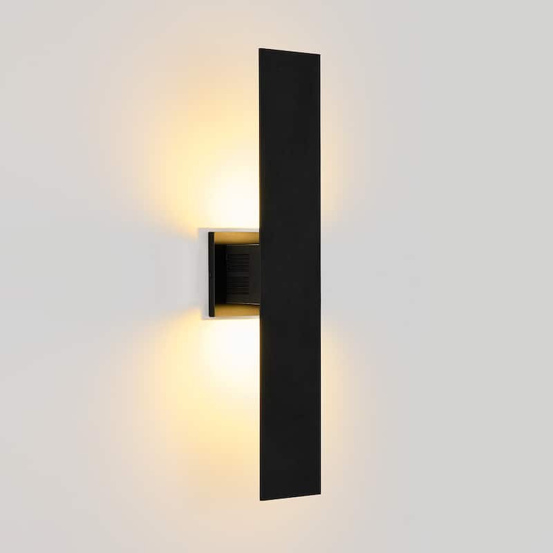 23.6 in. Modern Black Outdoor Wall Lights Dimmable Linear Integrated LED Wall Sconce - 4.7 in. W x 23.6 in. H x 2.3 in. D