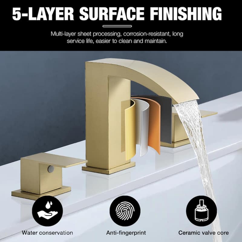 Topcraft Stainless Steel Two Handle Bathroom Sink Faucet