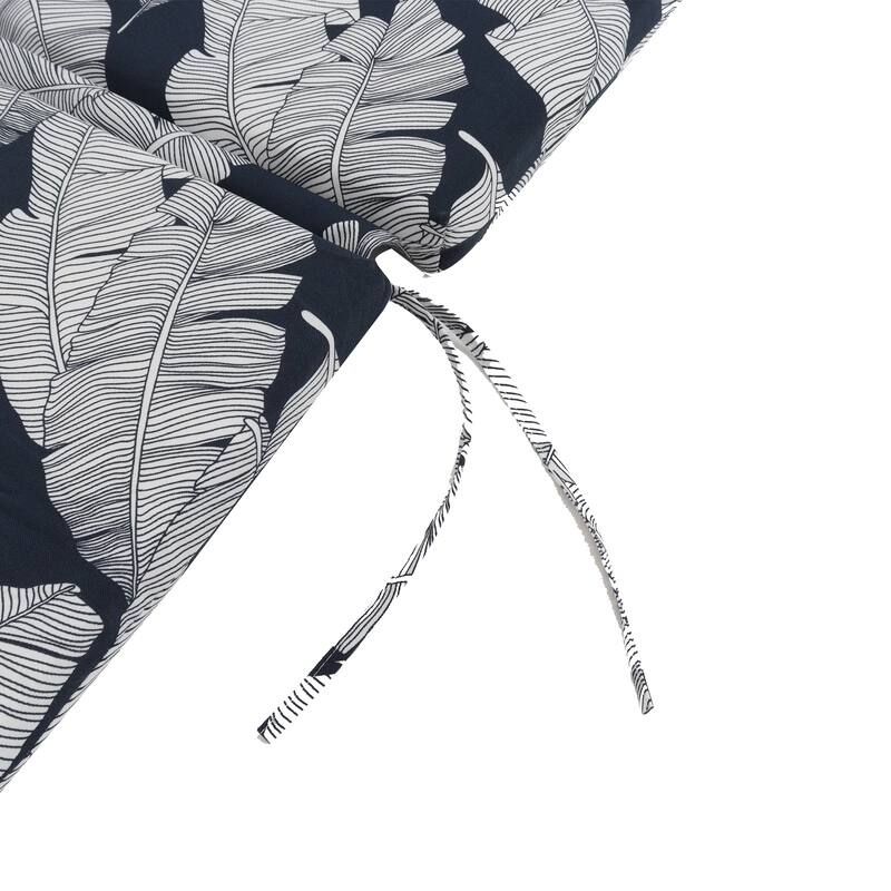 2 Piece Polyester Outdoor Cushions Set with Ties and High-Density Sponge - 66X23inch