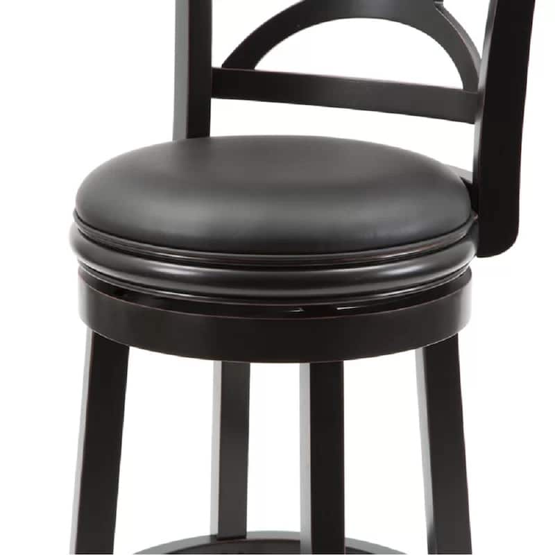 Florence Solid Hardwood Black 24-inch Plush-seat Swivel Stool