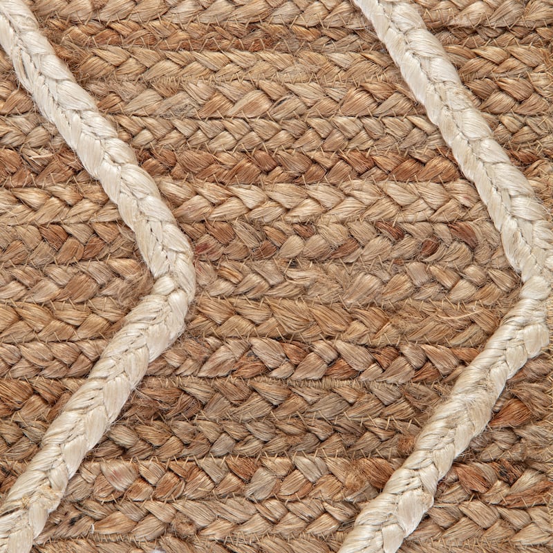 Jani Bougainvillea Natural Ivory Braided Lattice Area Rug - Durable Indoor/Outdoor Carpet