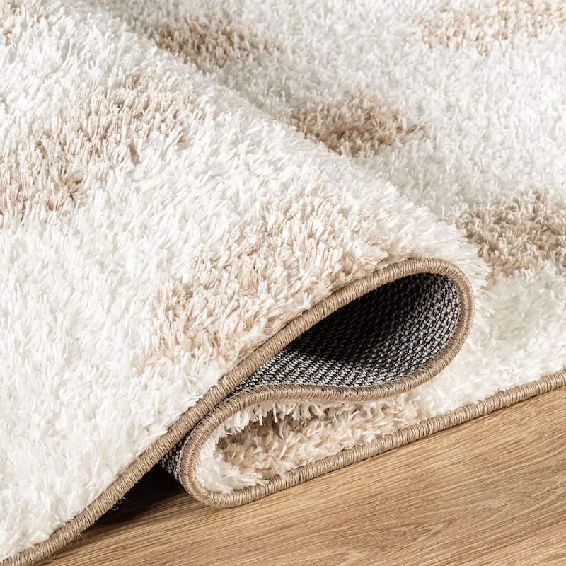 Scandinavian Arrow Shag Rug - Modern Look - Anthracite Dark Gray - Easy Maintenance
