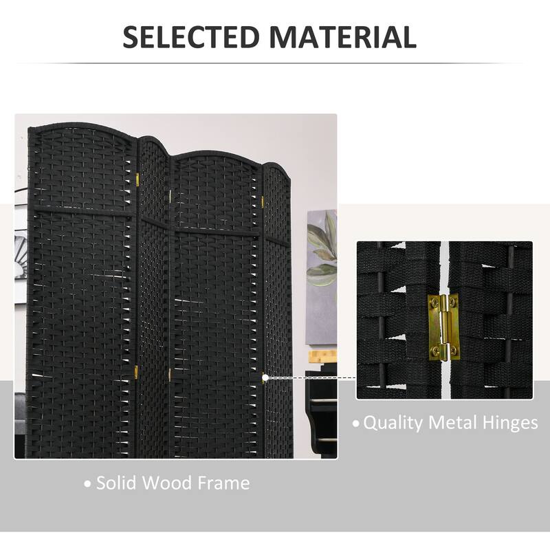 HOMCOM Room Divider, 4 Panel Folding Privacy Screen, 5.6' Tall Freestanding Partition
