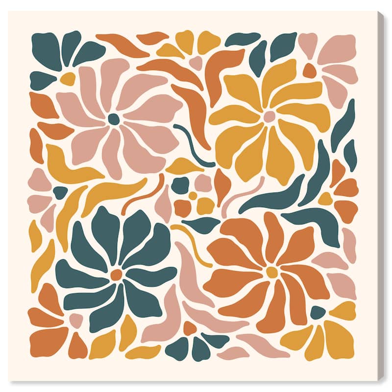 Wynwood Studio Canvas Abstract Earthtones Flowers Season Pink and Light Pink Modern & Contemporary Wall Art Canvas Print - 30 x 30