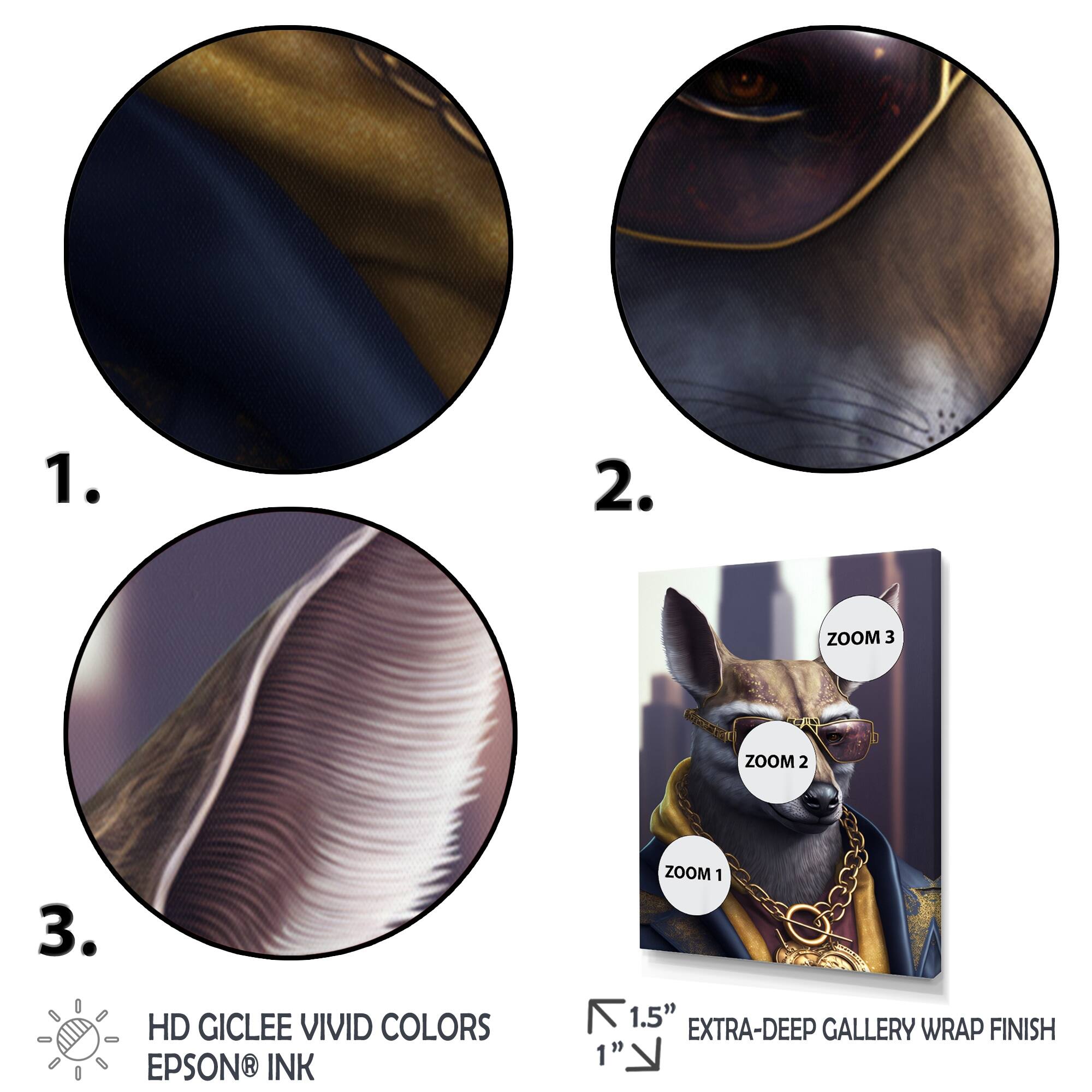 Designart 'Kangaroo Gangster In NYC' Animals Canvas Wall Art Bed Bath & Beyond 37305538