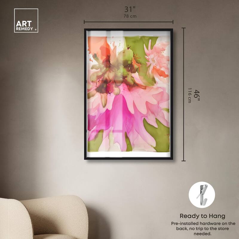 Vibrant Fluidity Floral I Shadowbox by Art Remedy