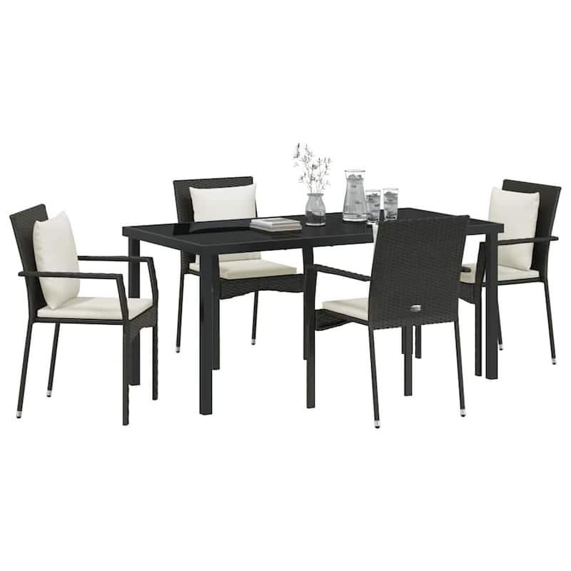vidaXL Garden Dining Set with Cushion Poly Rattan