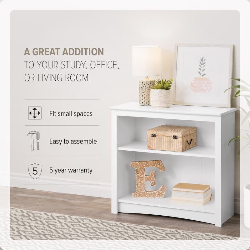 2-shelf Bookcase - 31.5" W x 29" H x 13" D