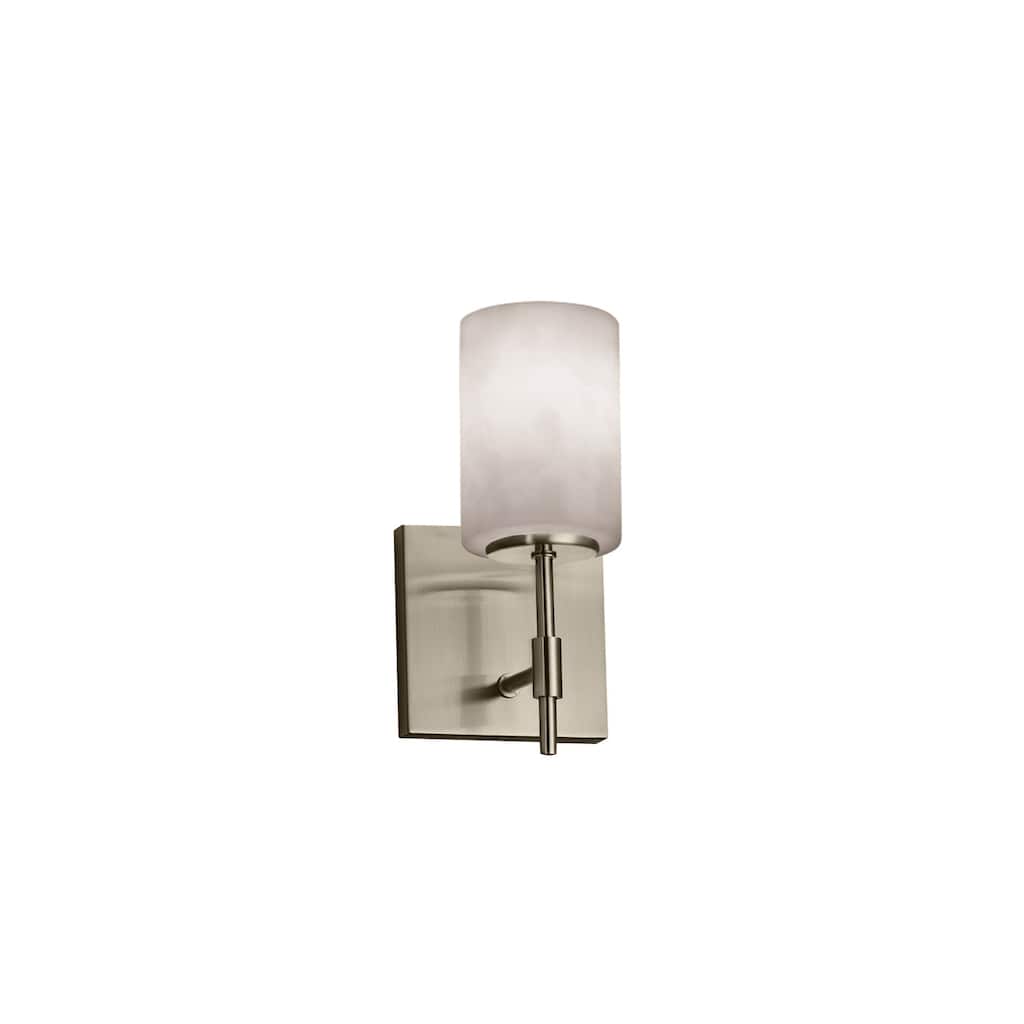 Clouds Union 1-light Brushed Nickel Wall Sconce (Short), Clouds Cylinder w/ Flat Rim Shade
